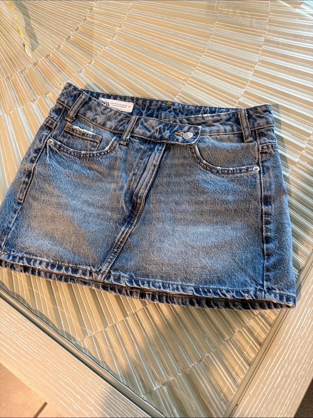 Zara Blue Denim Mini Skirt